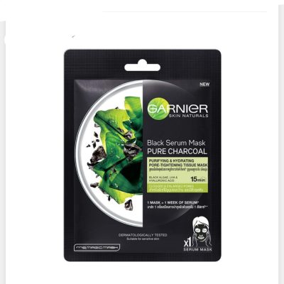 ماسک ورقه ای زغال و جلبک دریایی سیاه گارنیر