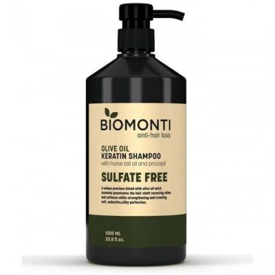 شامپو بدون سولفات ضد ریزش و کراتینه بیومونتی Biomonti حاوی روغن زیتون 1000 میل