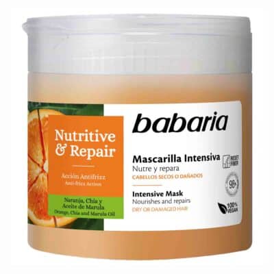 ماسک مغذی و ترمیم کننده مو باباریا babaria مدل Nutritive & Repair مناسب موهای خشک و آسیب دیده حجم 400 میل,اسپانیا