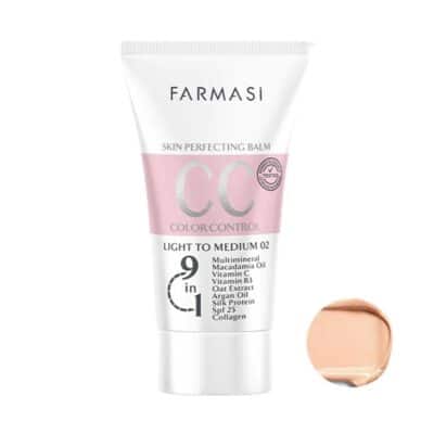 سی سی کرم فارماسی 9در1 رنگ روشن تا متوسط 02 با SPF25 حجم 50 میل
