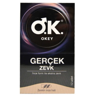 کاندوم نازک مدل Gerçek Zevk برند OK ،ترکیه بسته 12 عددی