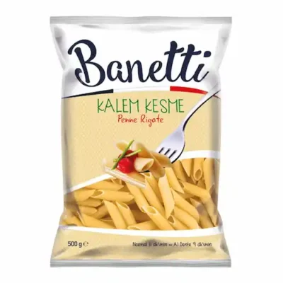 ماکارونی بانتی Banetti مدل پنه ریگاته penne rigate ترکیه حجم 500 گرم