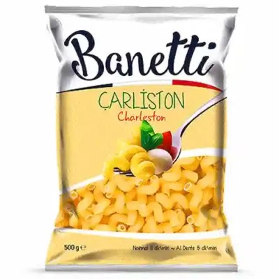 ماکارونی بانتی Banetti مدل لوله ای ریز charleston  ترکیه حجم 500 گرم