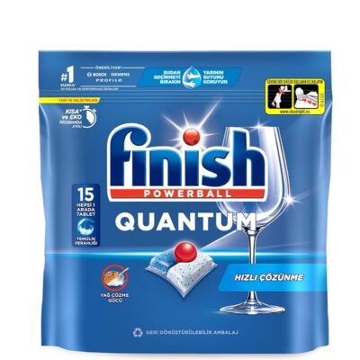 قرص ماشین ظرفشویی فینیش finishمدل کوانتوم بسته ۱۵ عددی